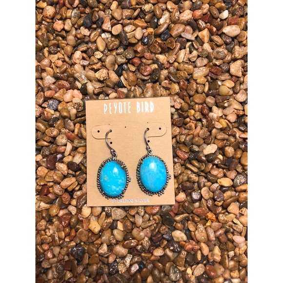 [ BRAND NEW ] Oval Turquoise Earrings - Picture 1 of 1